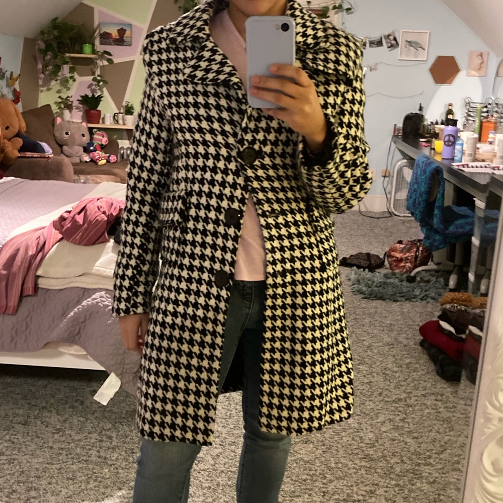 Black and white trench coat